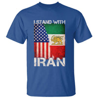 I Stand With Iran T Shirt Persian American Flag USA Persia Lion And Sun Iran
