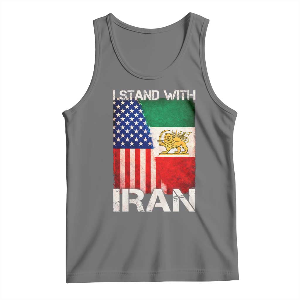 I Stand With Iran Tank Top Persian American Flag USA Persia Lion And Sun Iran