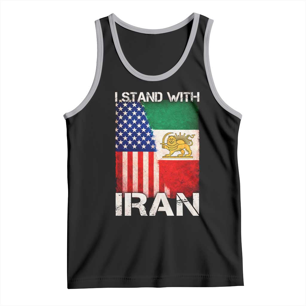 I Stand With Iran Tank Top Persian American Flag USA Persia Lion And Sun Iran