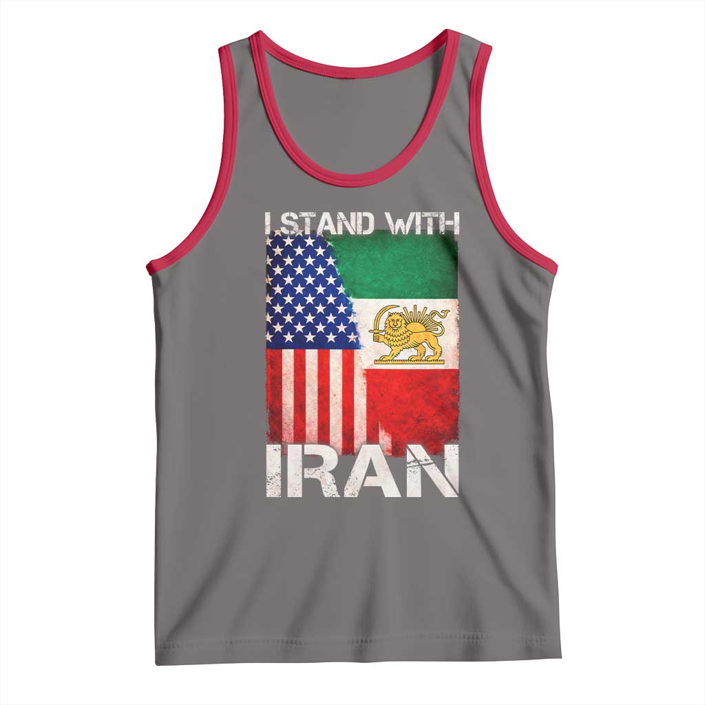 I Stand With Iran Tank Top Persian American Flag USA Persia Lion And Sun Iran