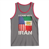 I Stand With Iran Tank Top Persian American Flag USA Persia Lion And Sun Iran