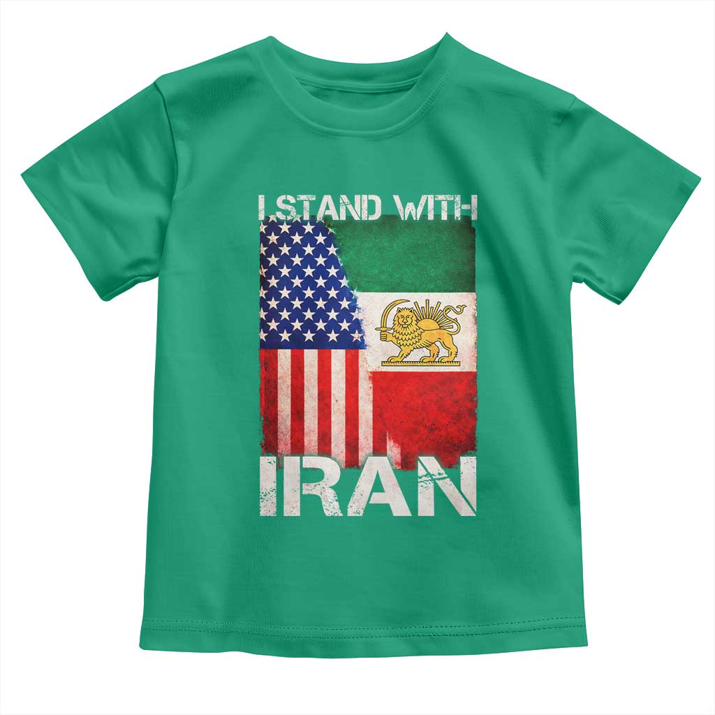 I Stand With Iran Toddler T Shirt Persian American Flag USA Persia Lion And Sun Iran