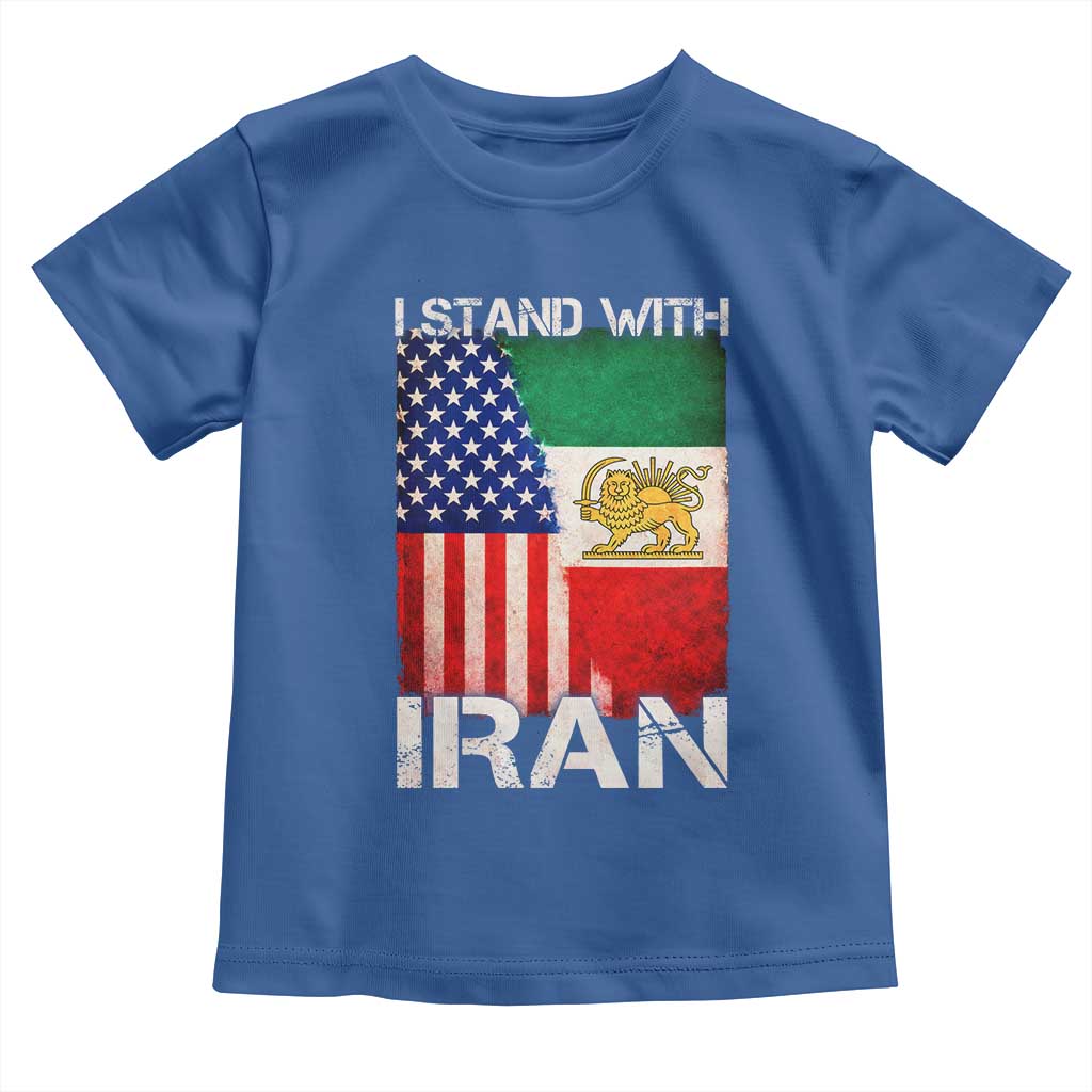 I Stand With Iran Toddler T Shirt Persian American Flag USA Persia Lion And Sun Iran