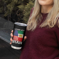 I Stand With Iran Tumbler Cup Persian American Flag USA Persia Lion And Sun Iran