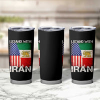 I Stand With Iran Tumbler Cup Persian American Flag USA Persia Lion And Sun Iran