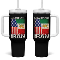 I Stand With Iran Tumbler With Handle Persian American Flag USA Persia Lion And Sun Iran