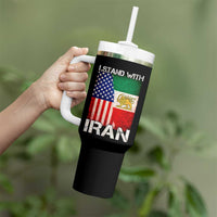 I Stand With Iran Tumbler With Handle Persian American Flag USA Persia Lion And Sun Iran