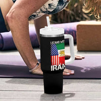 I Stand With Iran Tumbler With Handle Persian American Flag USA Persia Lion And Sun Iran