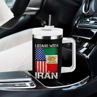 I Stand With Iran Tumbler With Handle Persian American Flag USA Persia Lion And Sun Iran