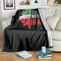 Sunflower Iran Flag Throw Blanket Persian Freedom I Stand With Iran