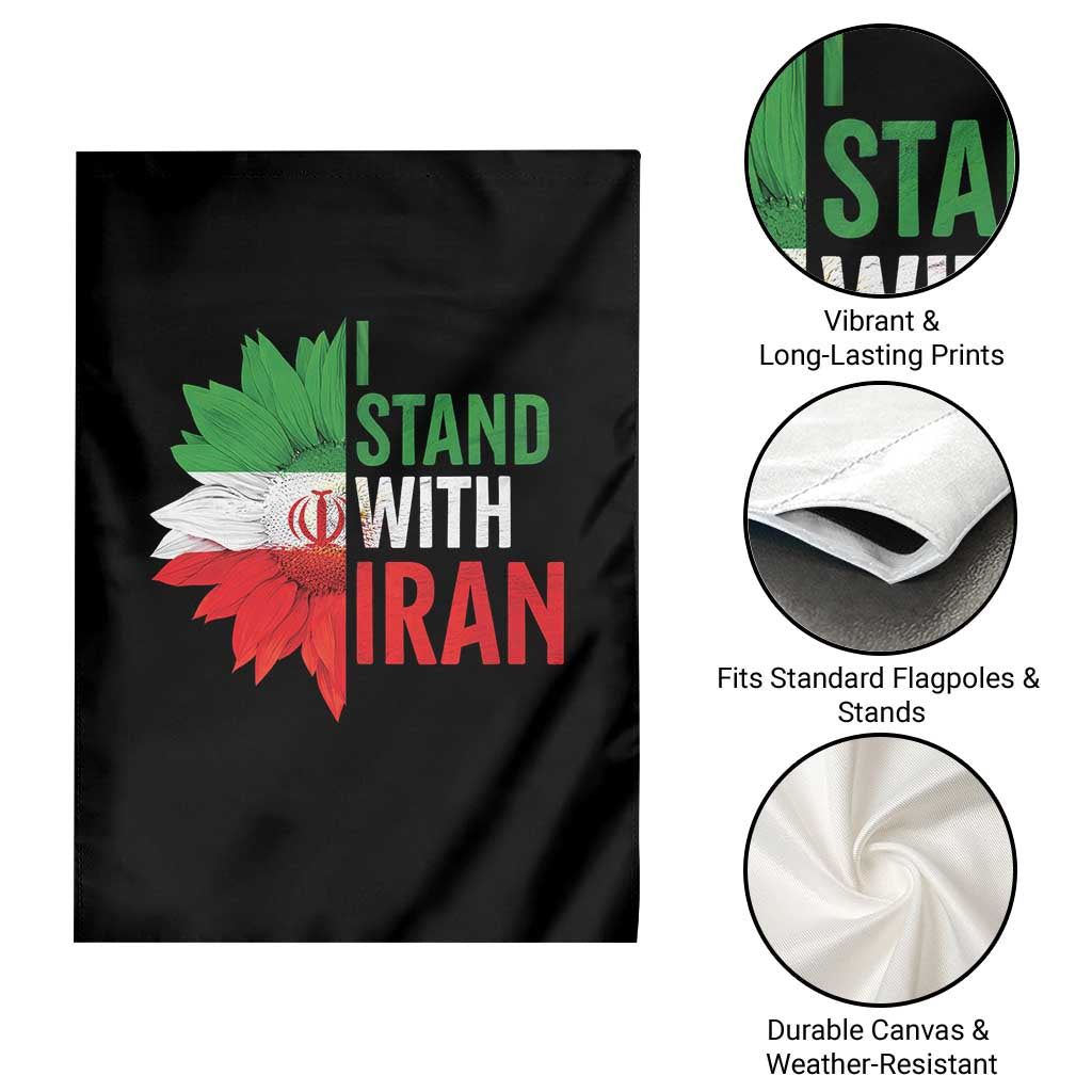 Sunflower Iran Flag Garden Flag Persian Freedom I Stand With Iran