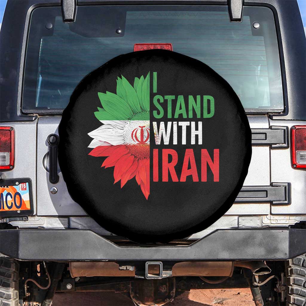 Sunflower Iran Flag Spare Tire Cover Persian Freedom I Stand With Iran
