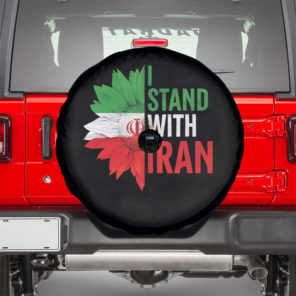 Sunflower Iran Flag Spare Tire Cover Persian Freedom I Stand With Iran