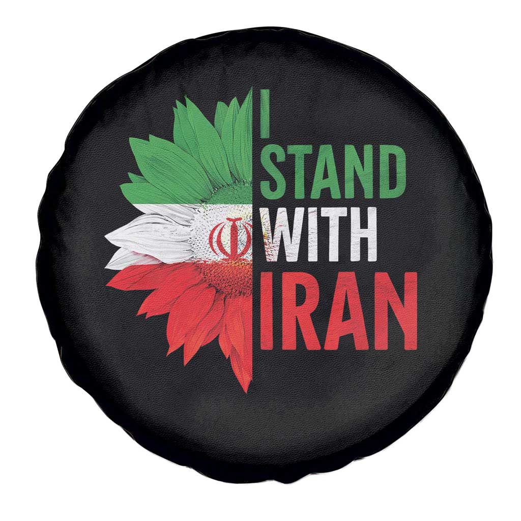 Sunflower Iran Flag Spare Tire Cover Persian Freedom I Stand With Iran