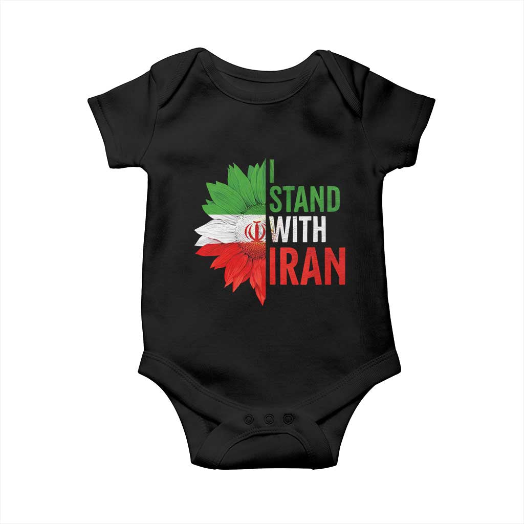 Sunflower Iran Flag Baby Onesie Persian Freedom I Stand With Iran