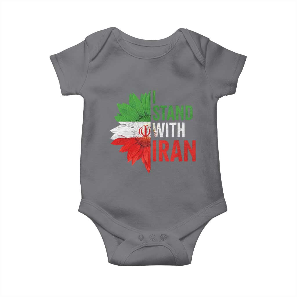 Sunflower Iran Flag Baby Onesie Persian Freedom I Stand With Iran