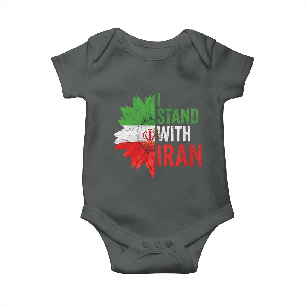 Sunflower Iran Flag Baby Onesie Persian Freedom I Stand With Iran