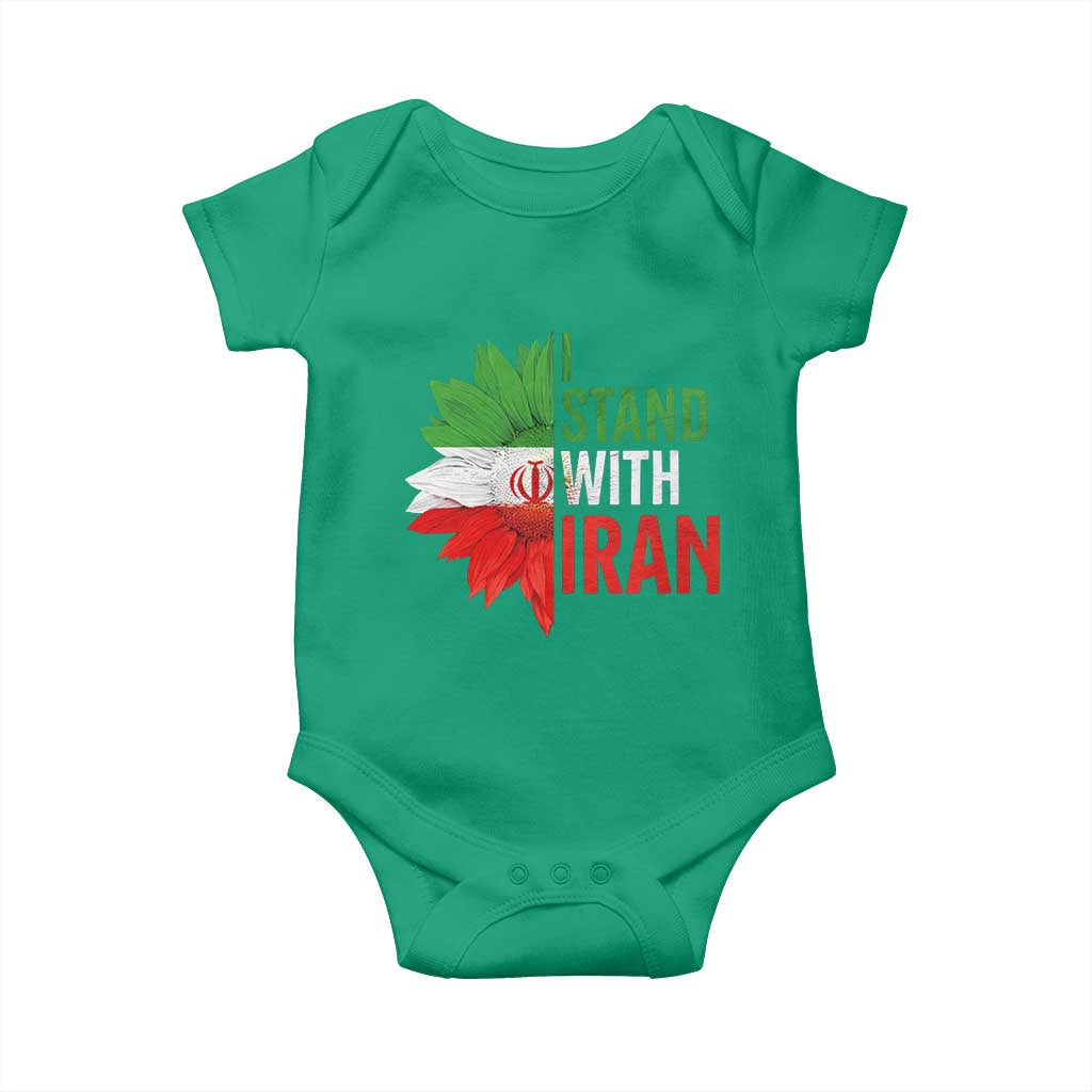 Sunflower Iran Flag Baby Onesie Persian Freedom I Stand With Iran