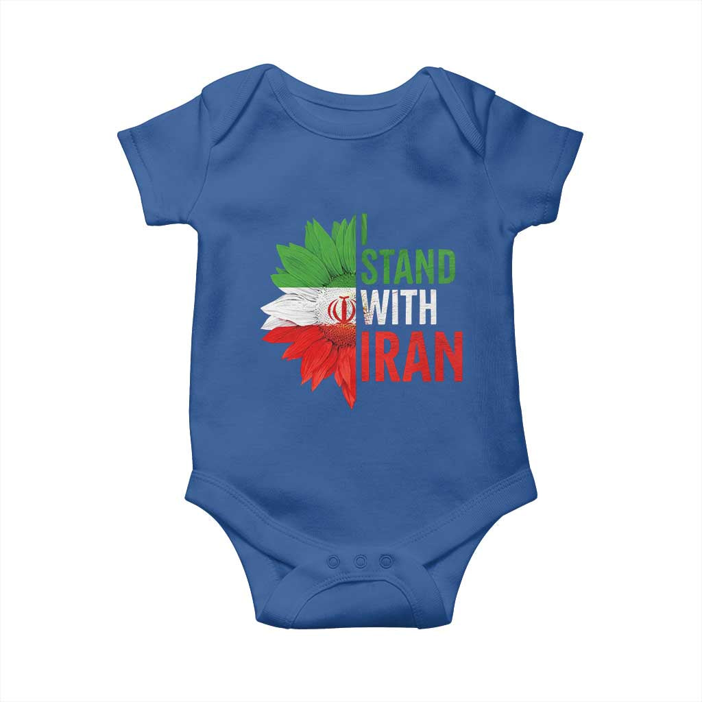 Sunflower Iran Flag Baby Onesie Persian Freedom I Stand With Iran