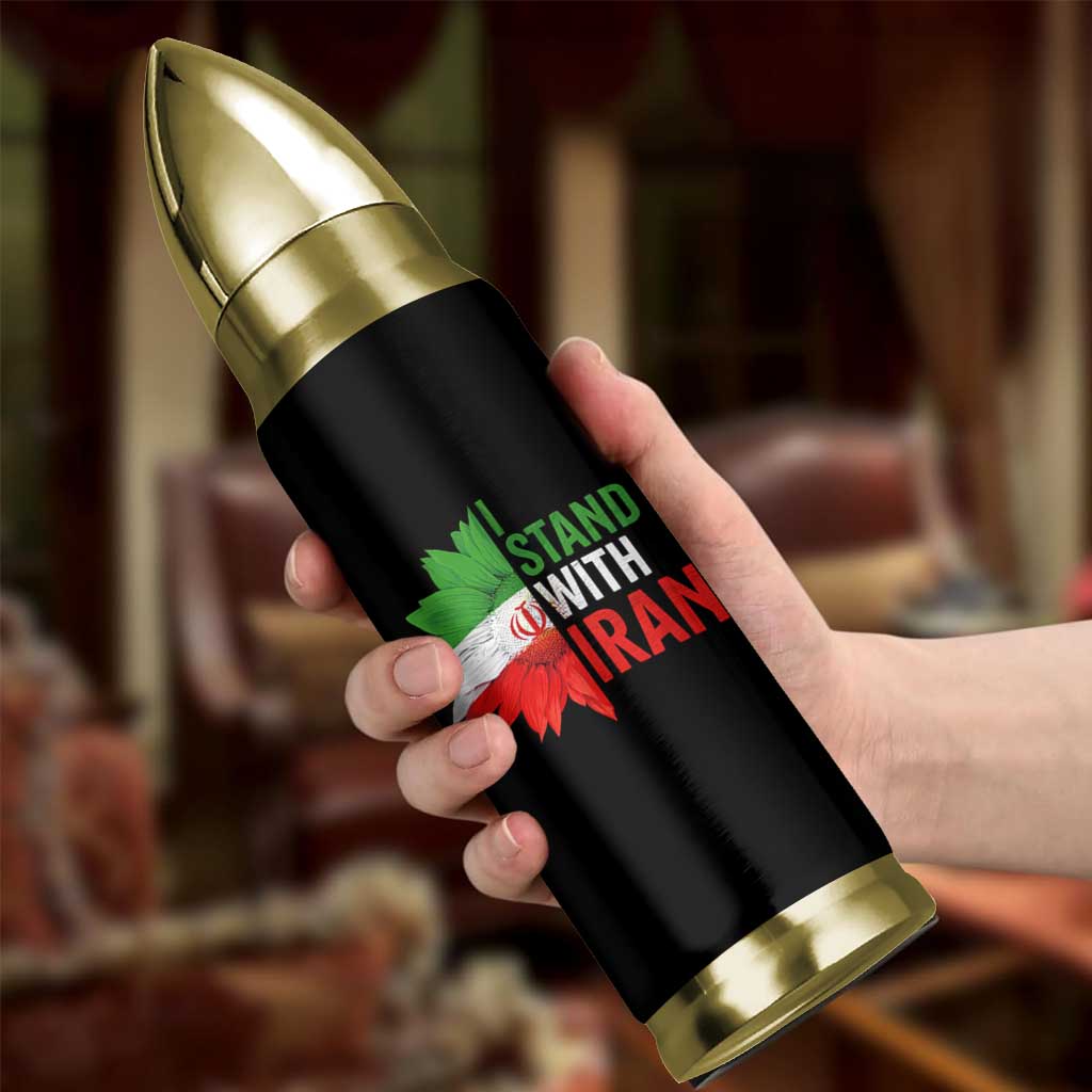 Sunflower Iran Flag Bullet Tumbler Persian Freedom I Stand With Iran