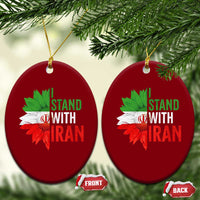 Sunflower Iran Flag Ceramic Ornament Persian Freedom I Stand With Iran