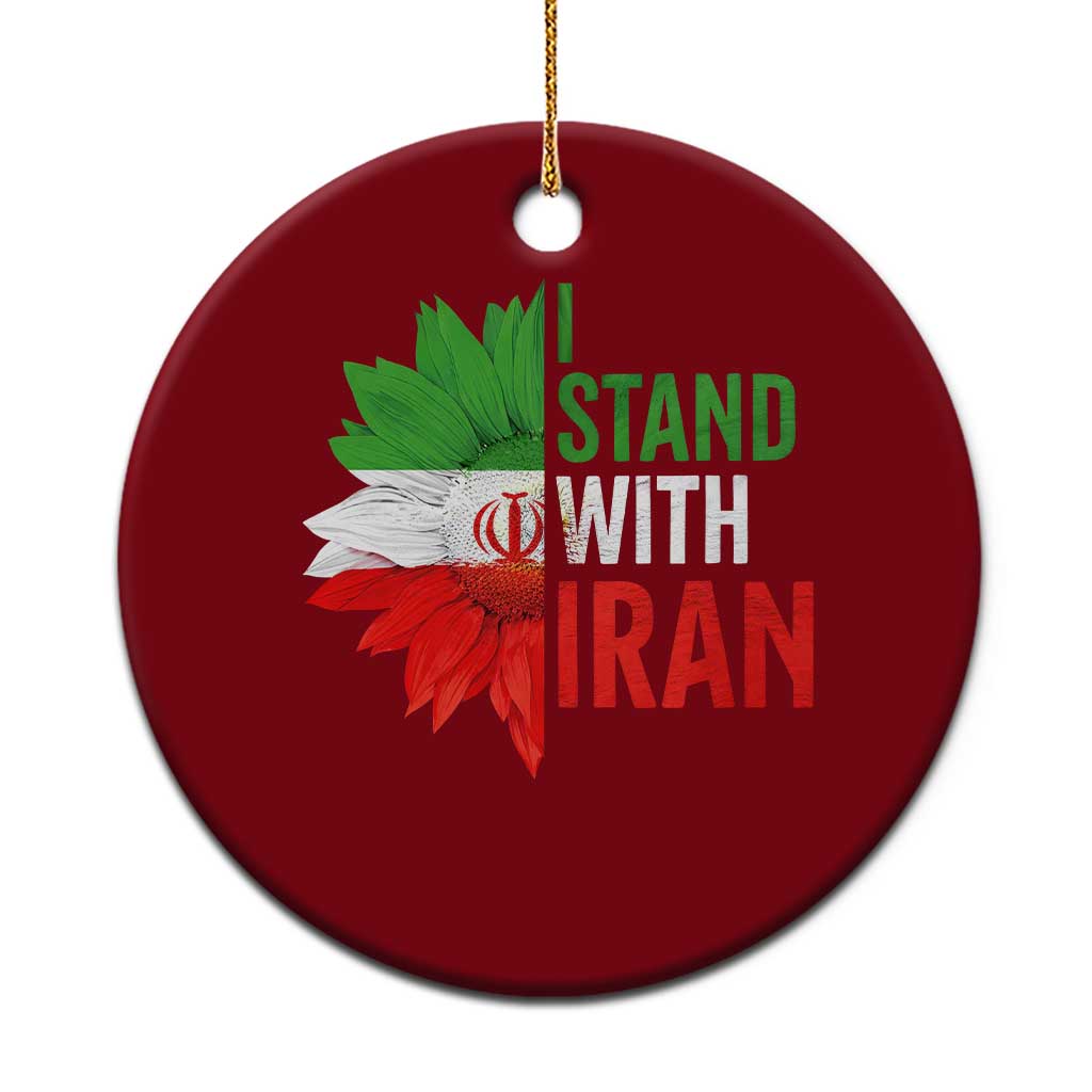 Sunflower Iran Flag Ceramic Ornament Persian Freedom I Stand With Iran