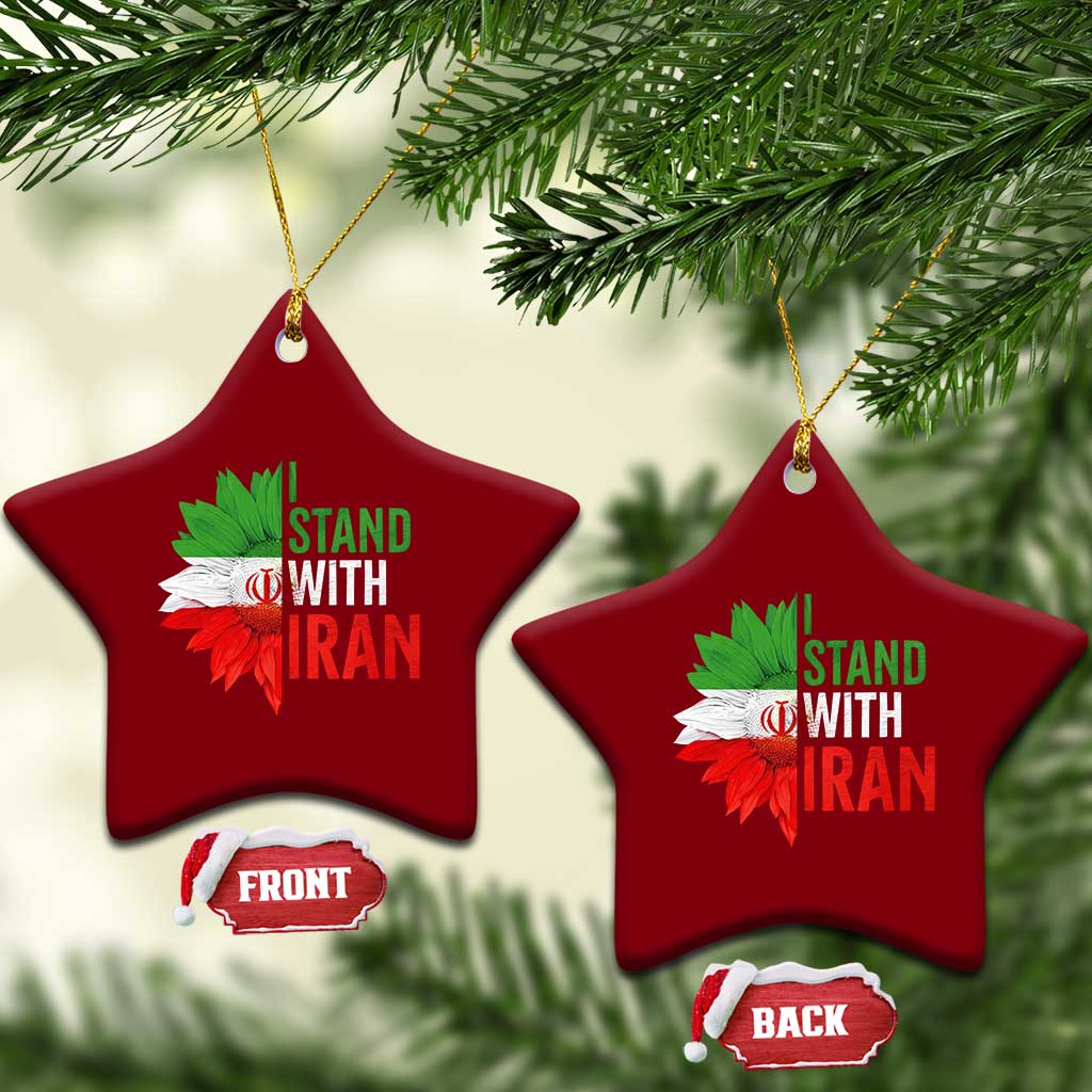Sunflower Iran Flag Ceramic Ornament Persian Freedom I Stand With Iran