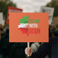 Sunflower Iran Flag Protest Sign Persian Freedom I Stand With Iran