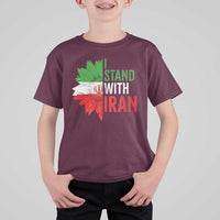 Sunflower Iran Flag T Shirt For Kid Persian Freedom I Stand With Iran