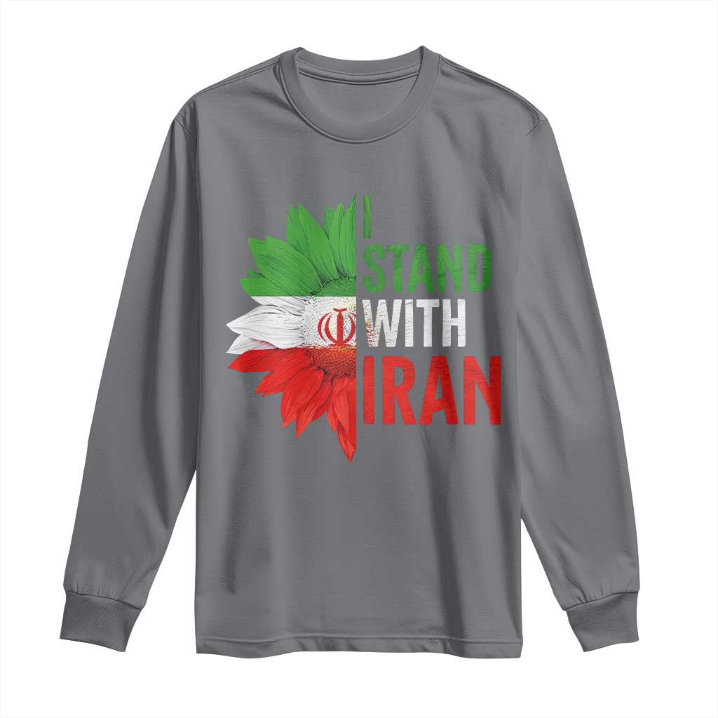 Sunflower Iran Flag Long Sleeve Shirt Persian Freedom I Stand With Iran
