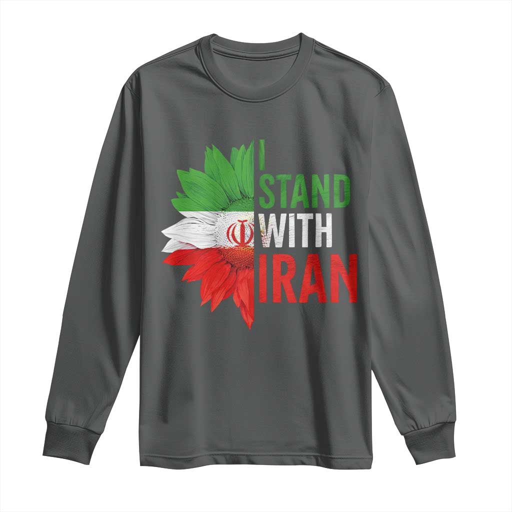 Sunflower Iran Flag Long Sleeve Shirt Persian Freedom I Stand With Iran
