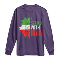 Sunflower Iran Flag Long Sleeve Shirt Persian Freedom I Stand With Iran