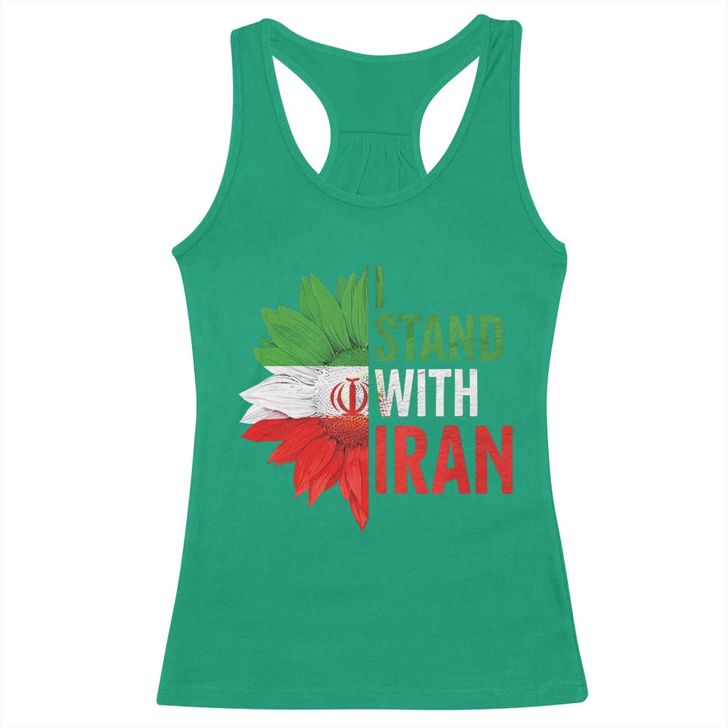 Sunflower Iran Flag Racerback Tank Top Persian Freedom I Stand With Iran