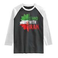 Sunflower Iran Flag Raglan Shirt Persian Freedom I Stand With Iran