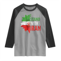 Sunflower Iran Flag Raglan Shirt Persian Freedom I Stand With Iran