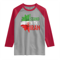 Sunflower Iran Flag Raglan Shirt Persian Freedom I Stand With Iran