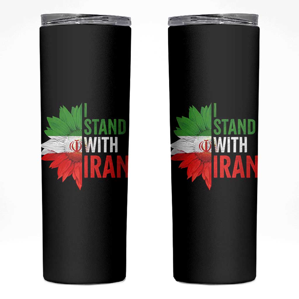 Sunflower Iran Flag Skinny Tumbler Persian Freedom I Stand With Iran