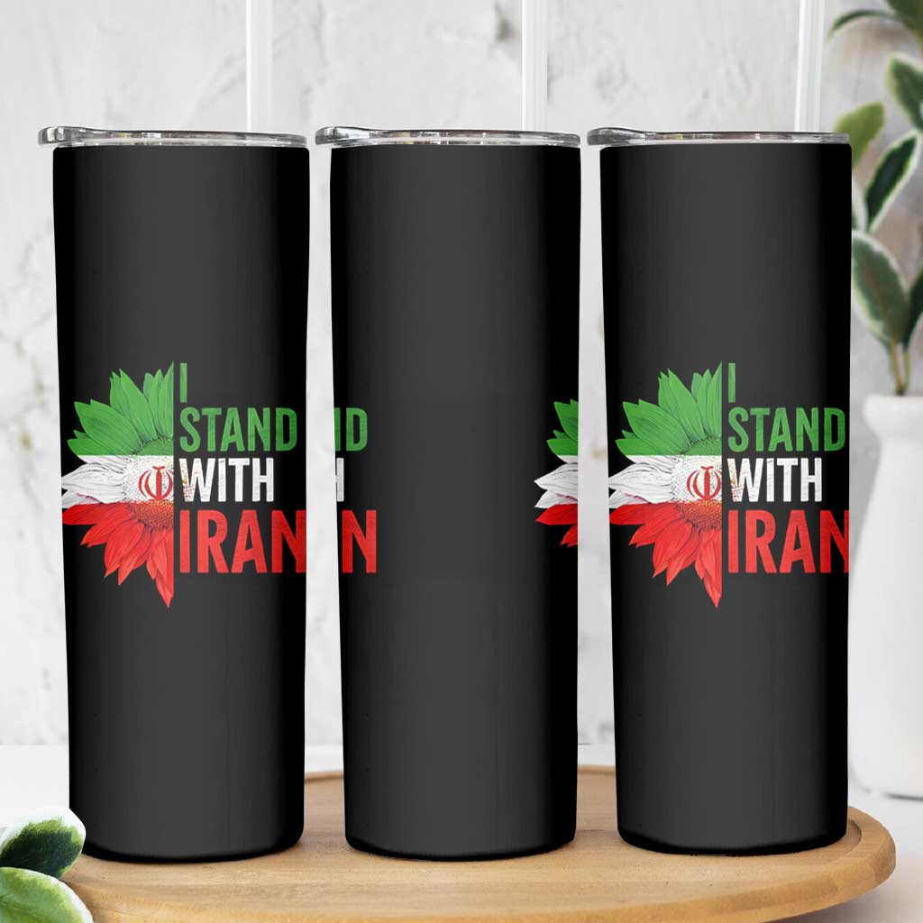 Sunflower Iran Flag Skinny Tumbler Persian Freedom I Stand With Iran