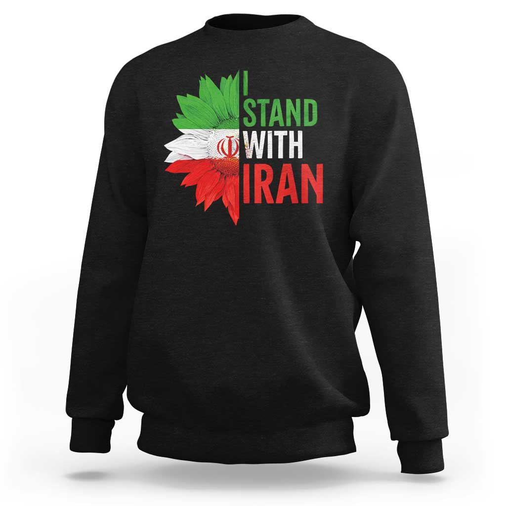 Sunflower Iran Flag Sweatshirt Persian Freedom I Stand With Iran