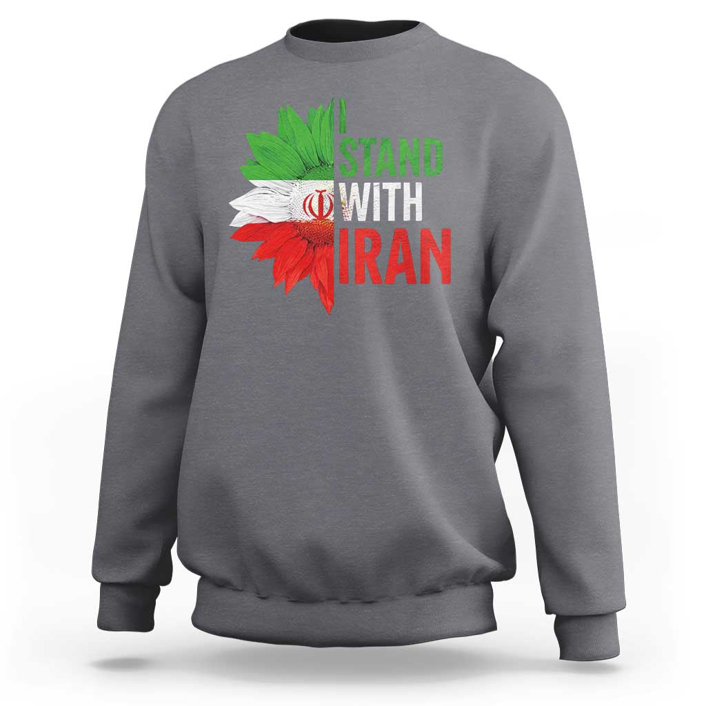 Sunflower Iran Flag Sweatshirt Persian Freedom I Stand With Iran