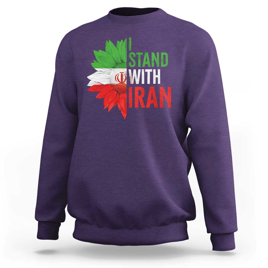 Sunflower Iran Flag Sweatshirt Persian Freedom I Stand With Iran