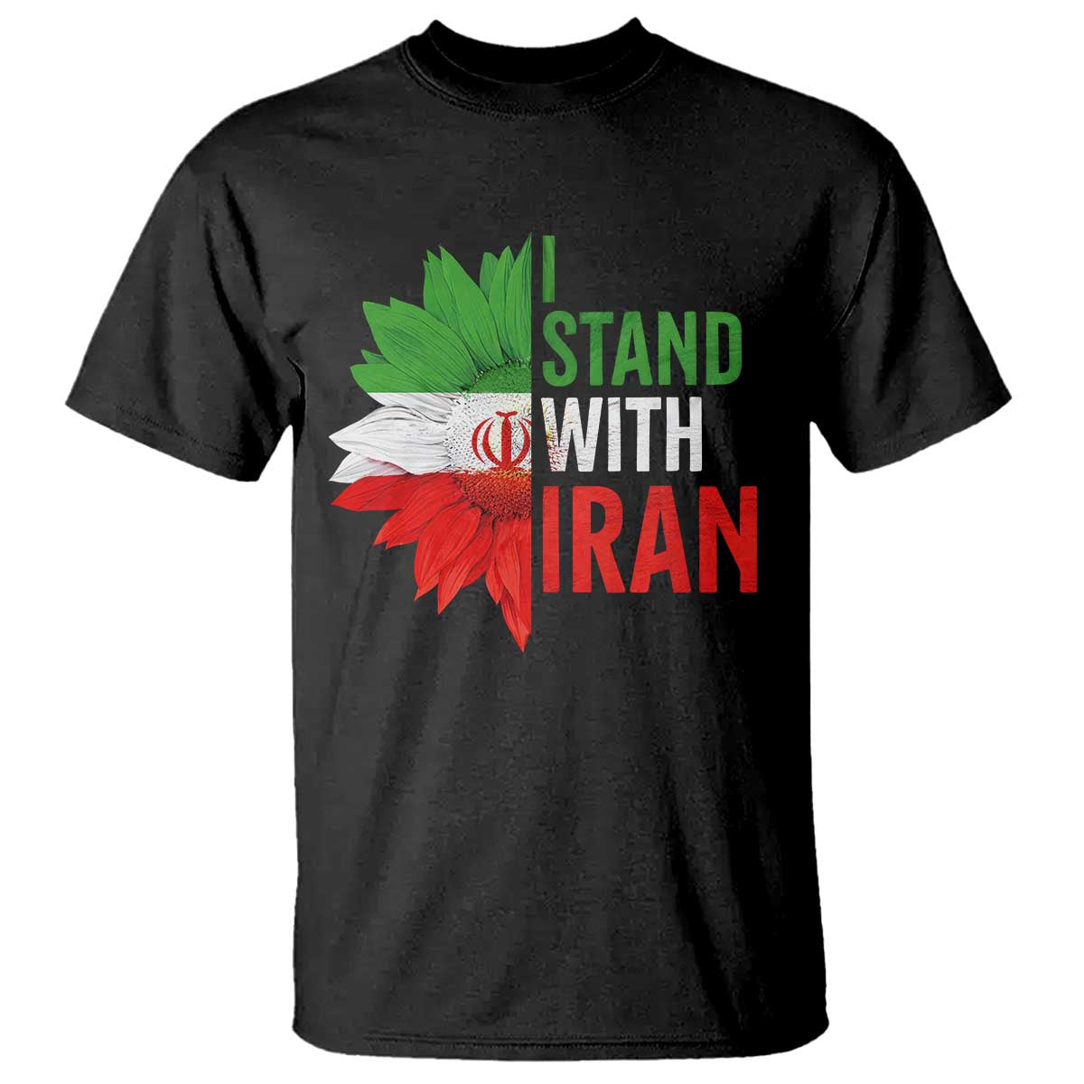 Sunflower Iran Flag T Shirt Persian Freedom I Stand With Iran