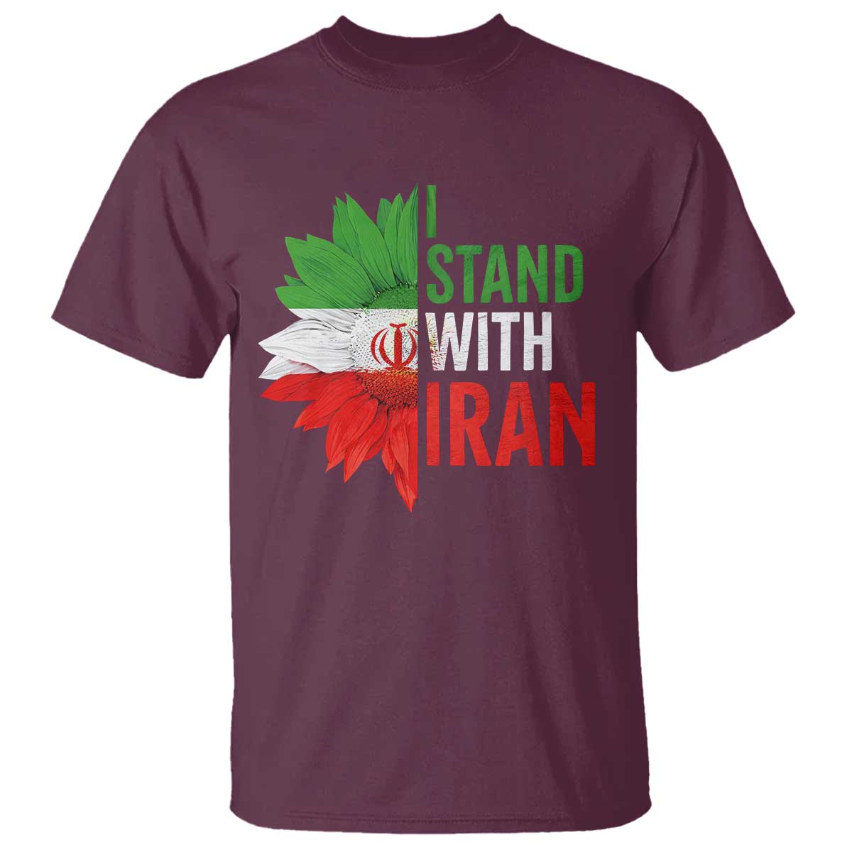 Sunflower Iran Flag T Shirt Persian Freedom I Stand With Iran