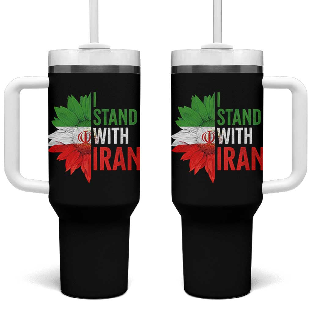 Sunflower Iran Flag Tumbler With Handle Persian Freedom I Stand With Iran