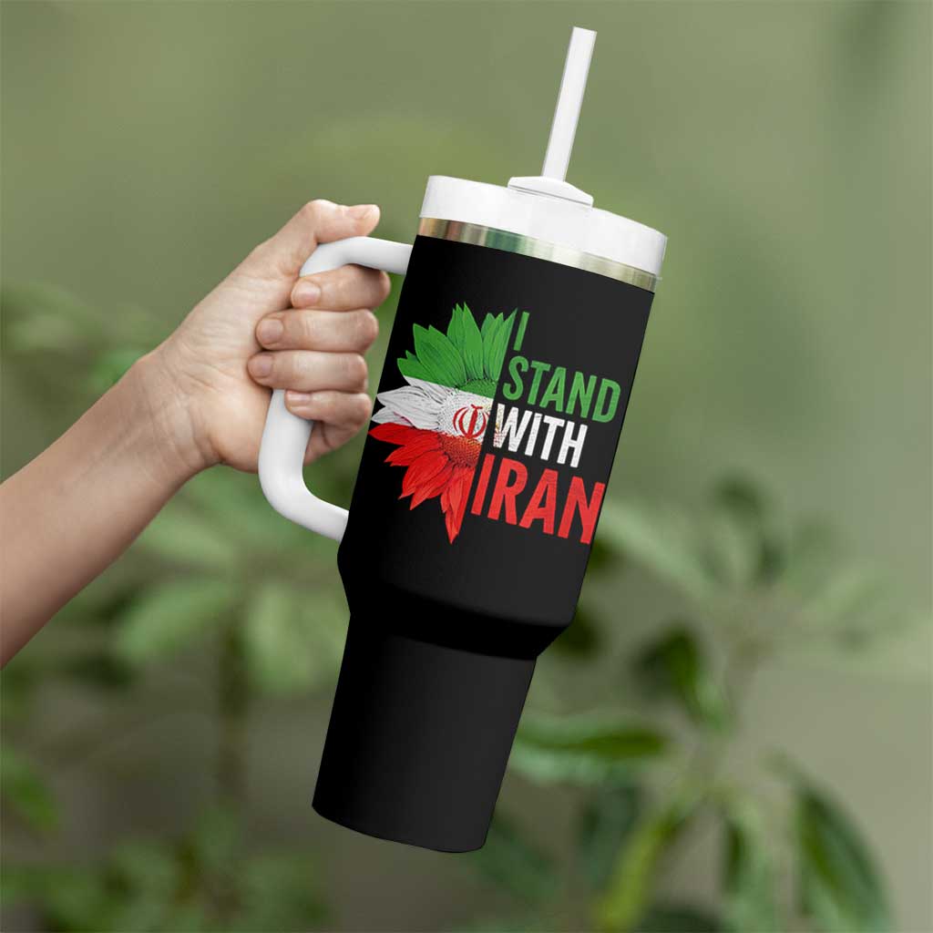 Sunflower Iran Flag Tumbler With Handle Persian Freedom I Stand With Iran