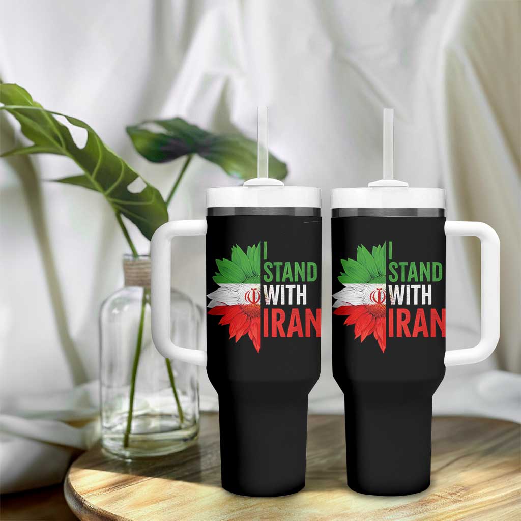 Sunflower Iran Flag Tumbler With Handle Persian Freedom I Stand With Iran