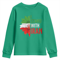 Sunflower Iran Flag Youth Sweatshirt Persian Freedom I Stand With Iran