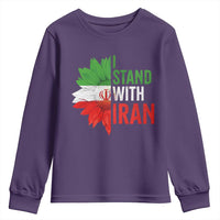 Sunflower Iran Flag Youth Sweatshirt Persian Freedom I Stand With Iran