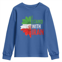 Sunflower Iran Flag Youth Sweatshirt Persian Freedom I Stand With Iran