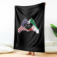 Iran Throw Blanket No War Yes Hummanity Persian American Flag Heart Political Statement